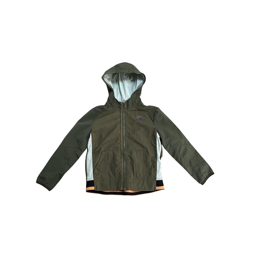 Russell Jacket Youth XS 4-5 Green Hooded Windbreaker Dri-Power 360 Mesh Lined